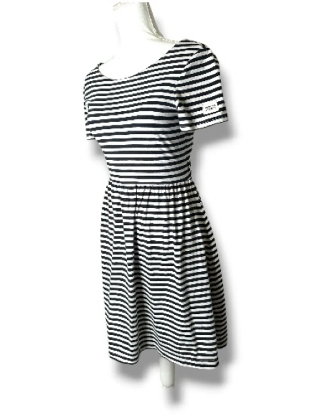 Kate Spade Broome Street Black White Striped Cutout Dress Size XS Twist Back